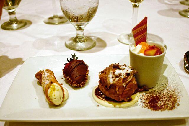 Assorted desserts with Marsala Wine