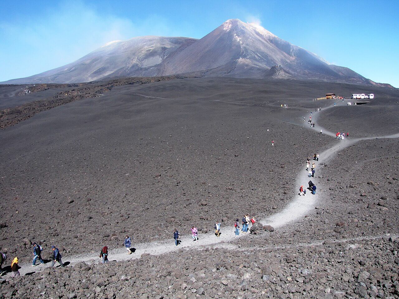 Trekking party on Mount Etna Trekking party on Mount Etna