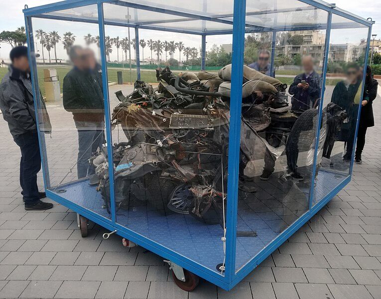 Falcone's car after the bombing. Falcone's car after the bombing.