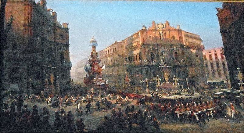 Festival of Santa Rosalia in Palermo 1855