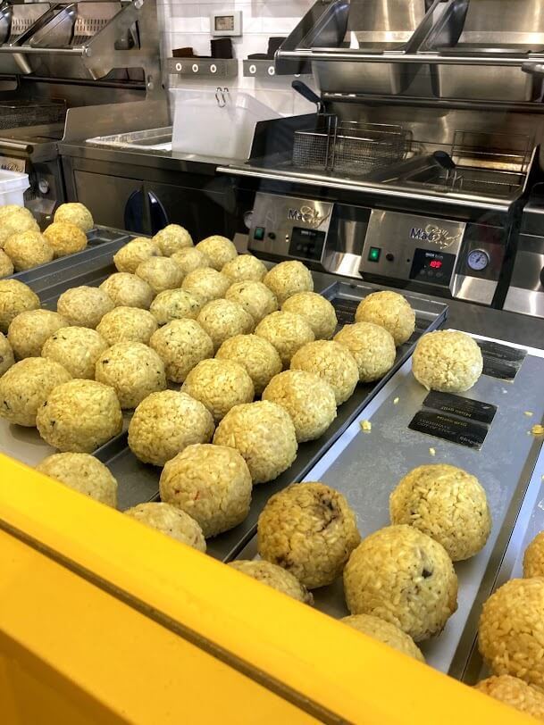 Arancini before frying Arancini before frying