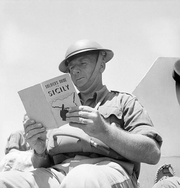 British Soldier with a Guide to Sicily British Soldier with a Guide to Sicily