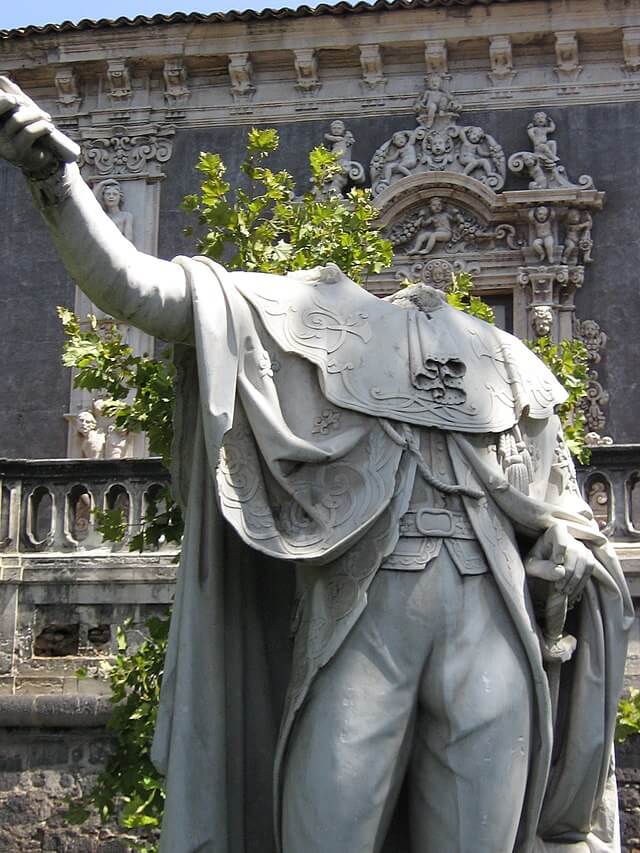 Statue in Palazzo Biscari, Catania, Sicily.