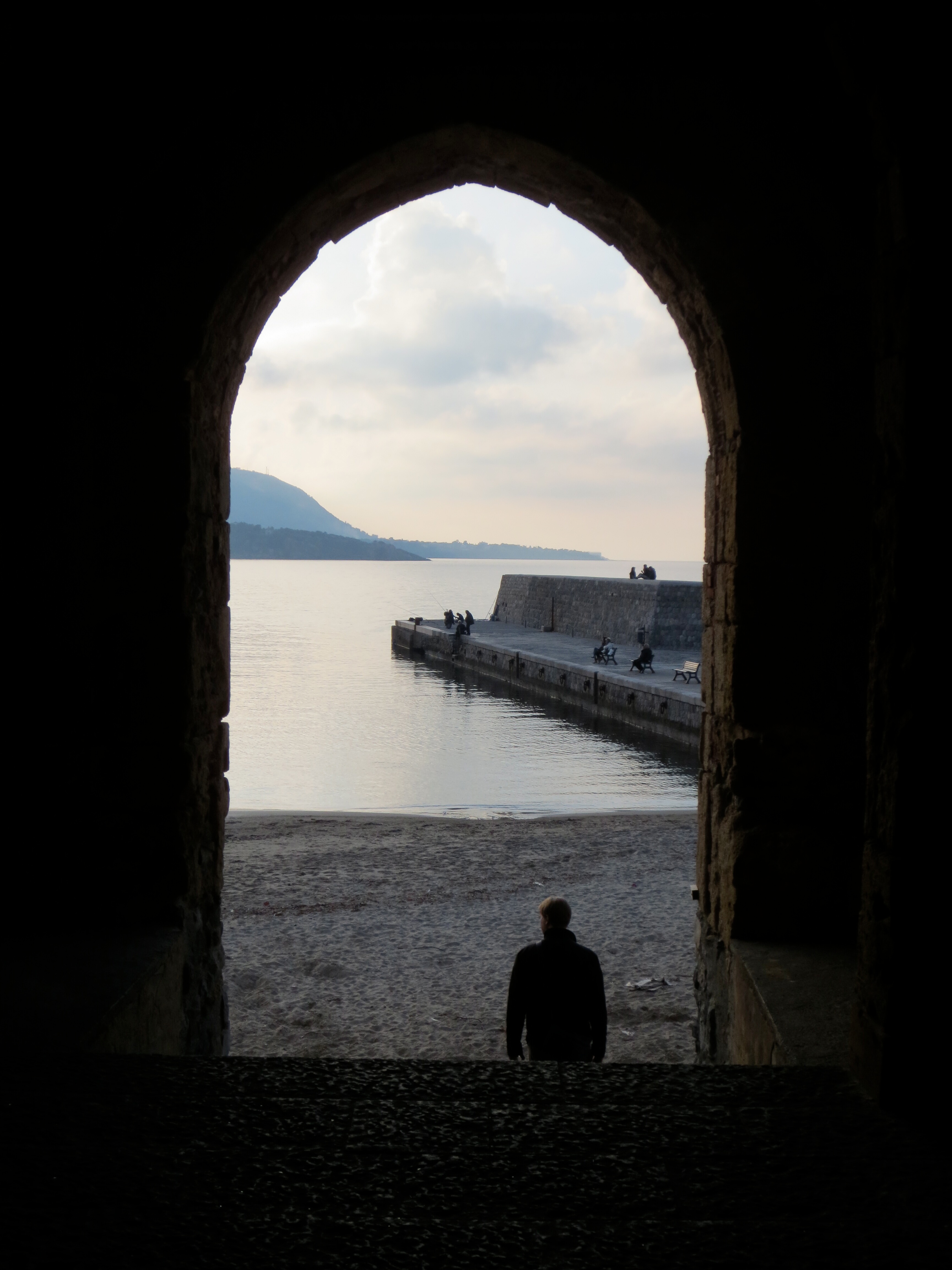 Cefalu beach in winter