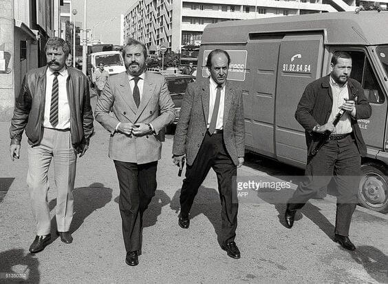 Judge Falcone with his Bodyguards