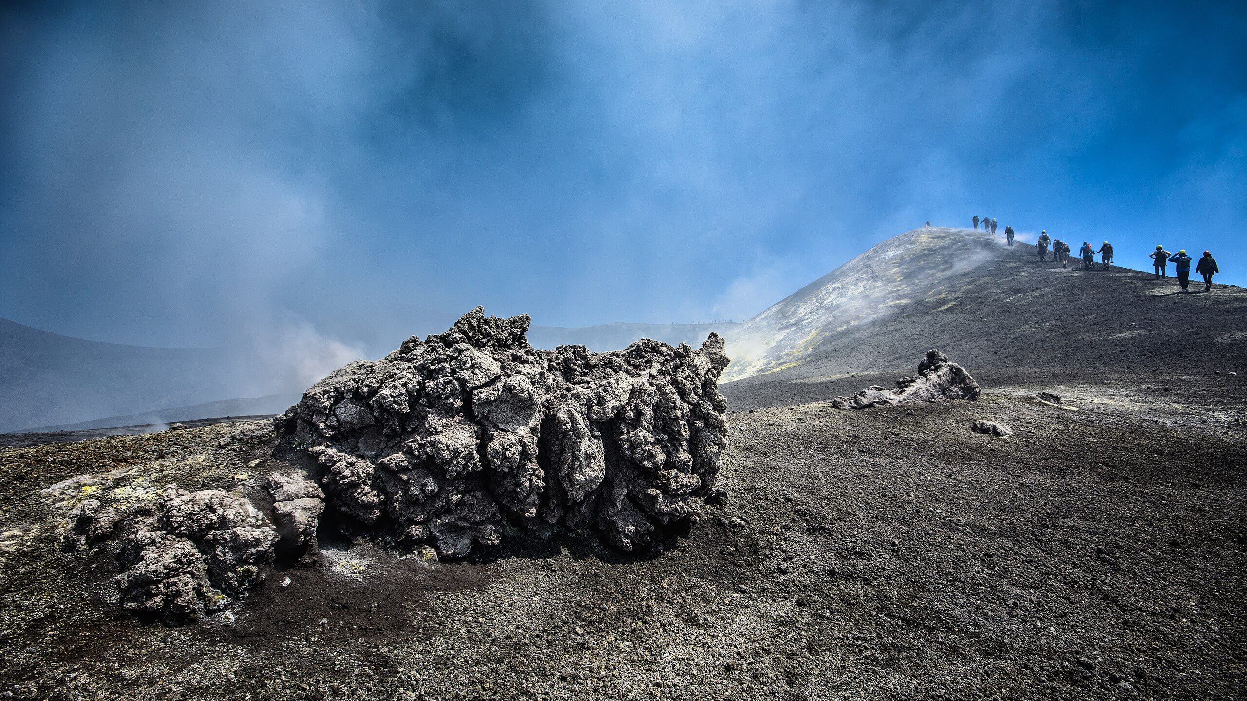 Hikers on Mount Etna Hikers on Mount Etna