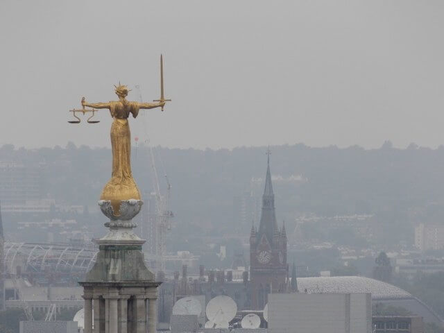 Statue of Lady Justice in London Statue of Lady Justice in London