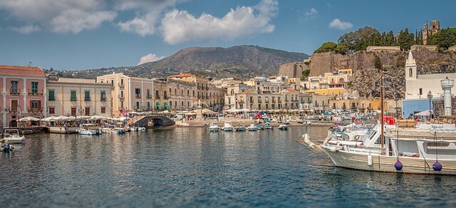 Harbor of Lipari in Aeolian Islands Harbor of Lipari in Aeolian Islands