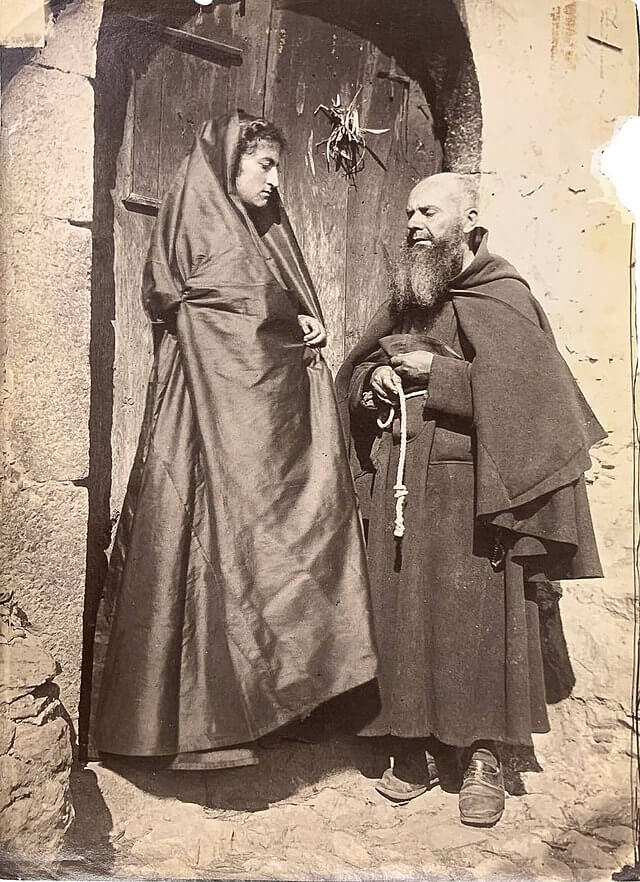 A monk and a woman in Sicily