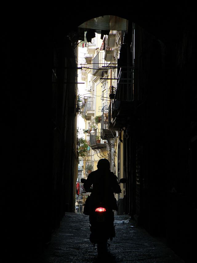 Scooter driver in Naples, Italy