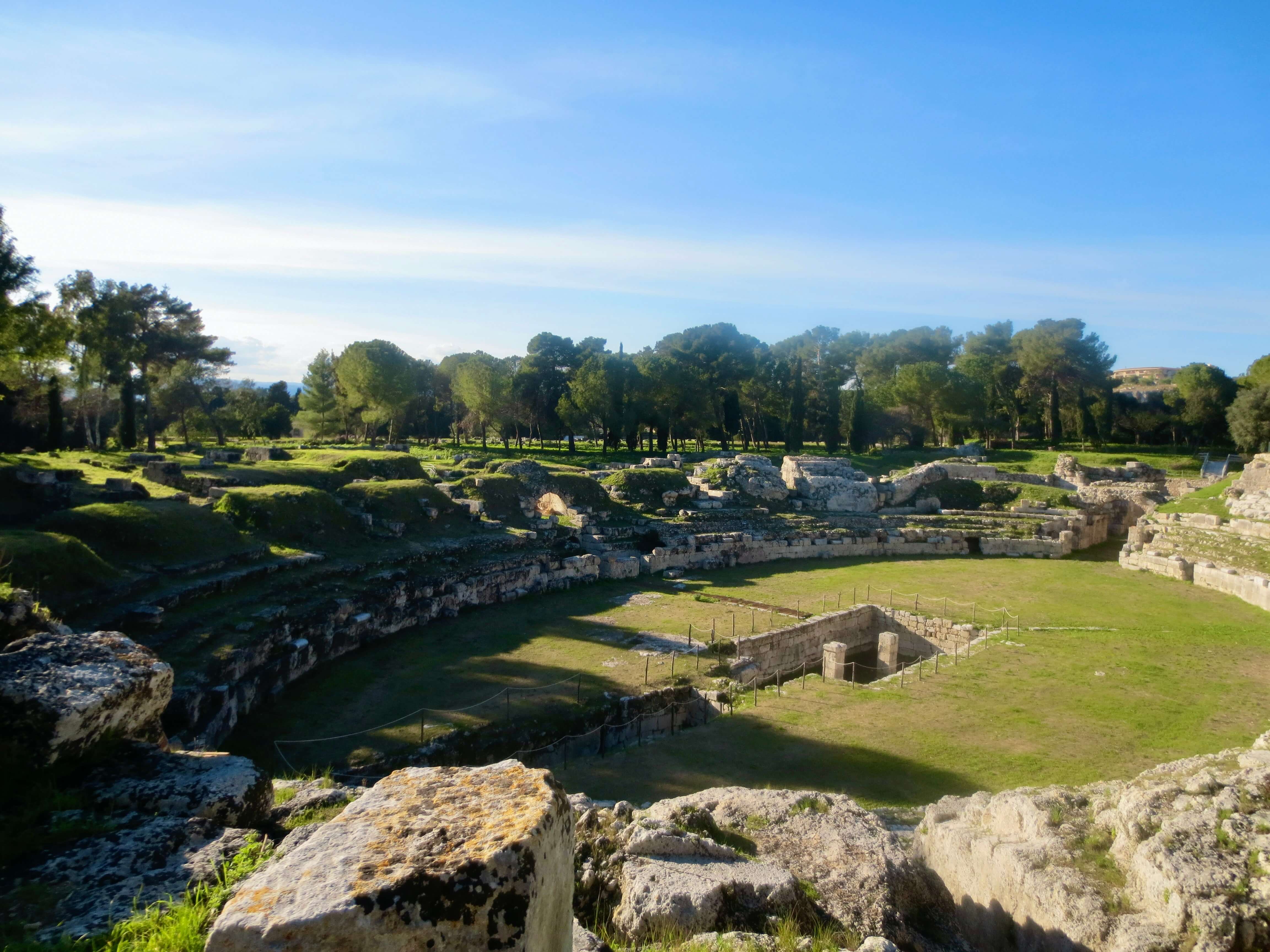 Roman amphitheater in Syracuse, Sicily.