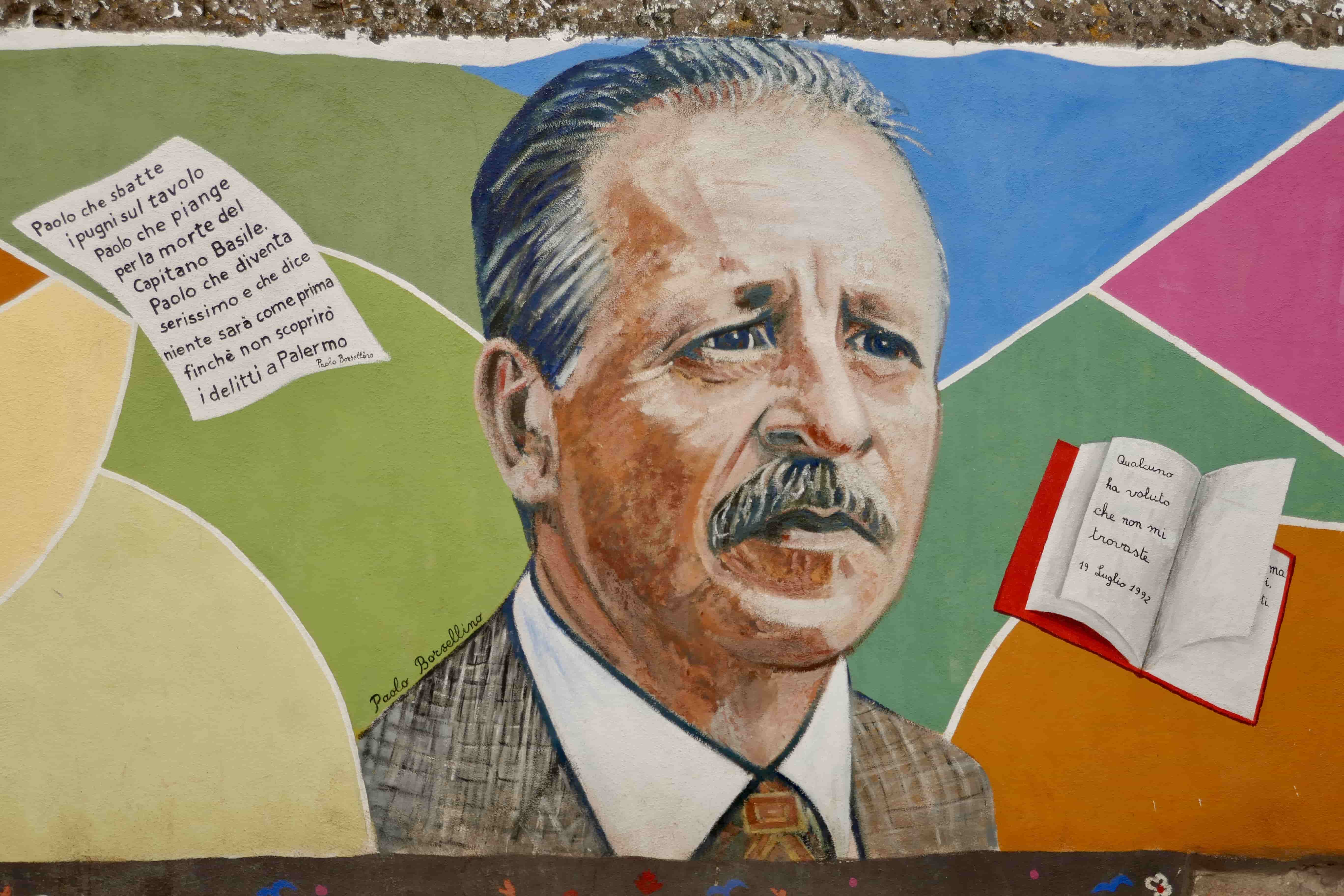 Paolo Borsellino in the Wall of Legality in Palermo