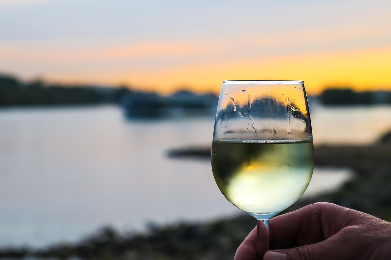 White Wine and Sunset White Wine and Sunset